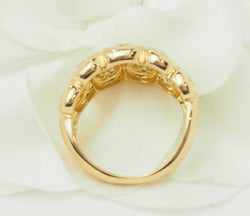 Bague Bandeau en or jaune et diamants