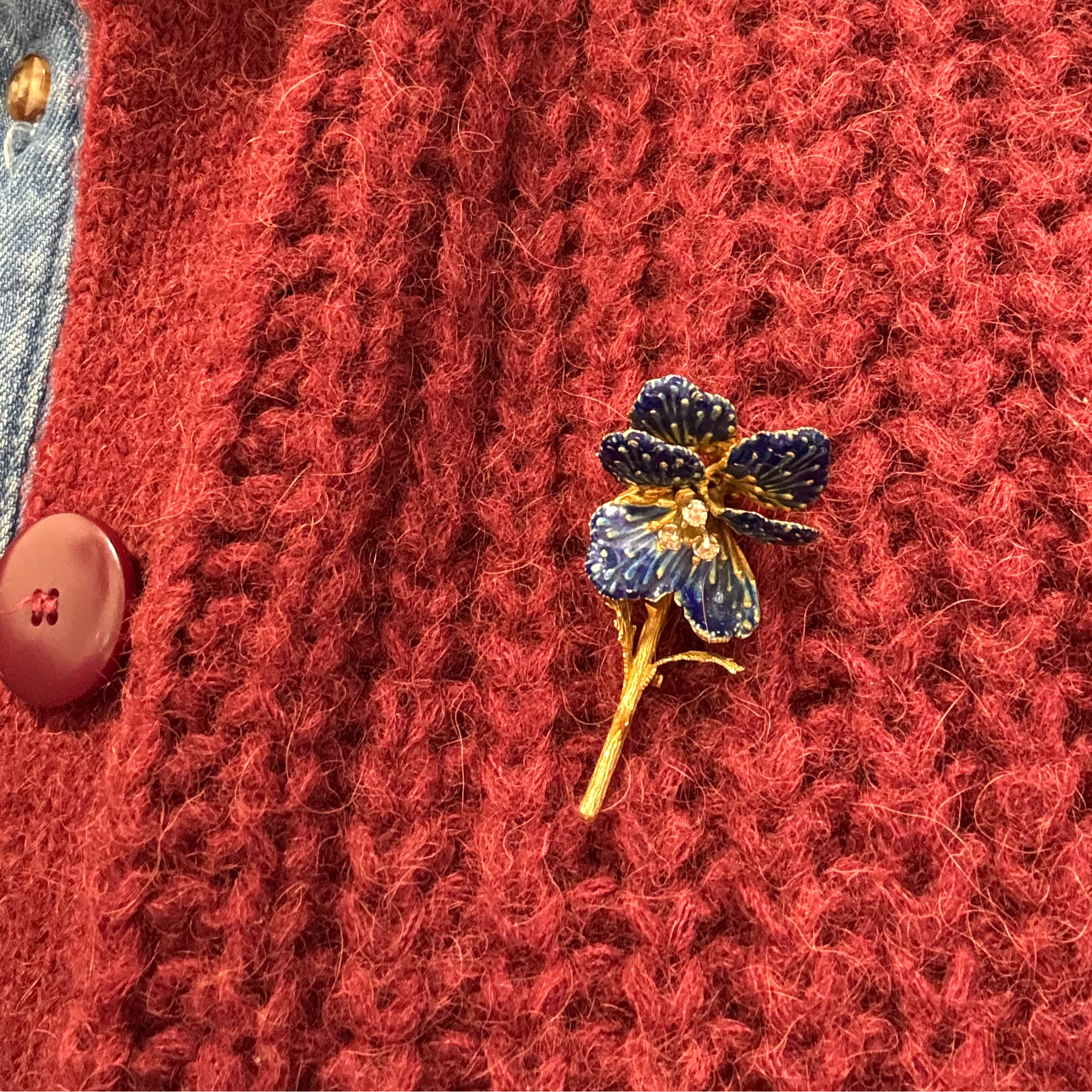 Broche « fleur bleue » Édouard Richards