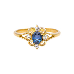 Bague Or jaune Saphir