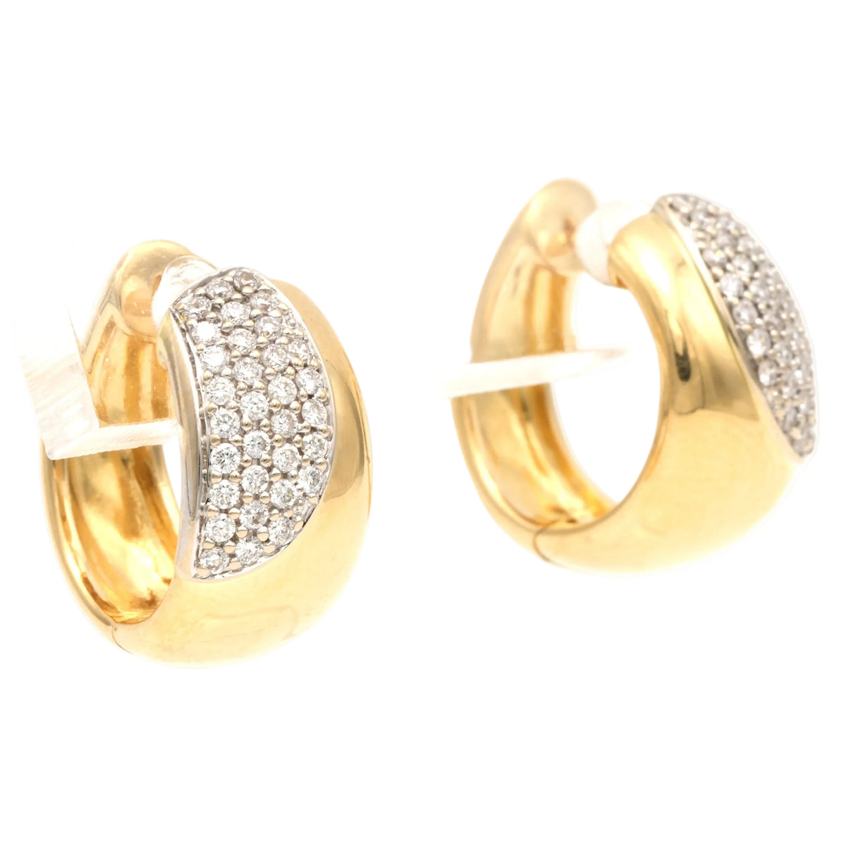 Boucles d'oreilles Créoles en or jaune et diamants