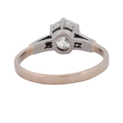 Bague Solitaire en or rose, platine et diamants