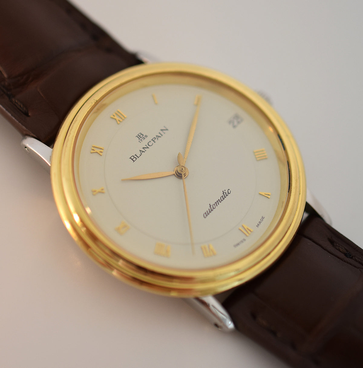 Montre BLANCPAIN Villeret Réf. 0095-1318, en acier et or jaune  Cal. 9513 Automatique, vers 1990.