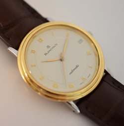 Montre BLANCPAIN Villeret Réf. 0095-1318, en acier et or jaune  Cal. 9513 Automatique, vers 1990.