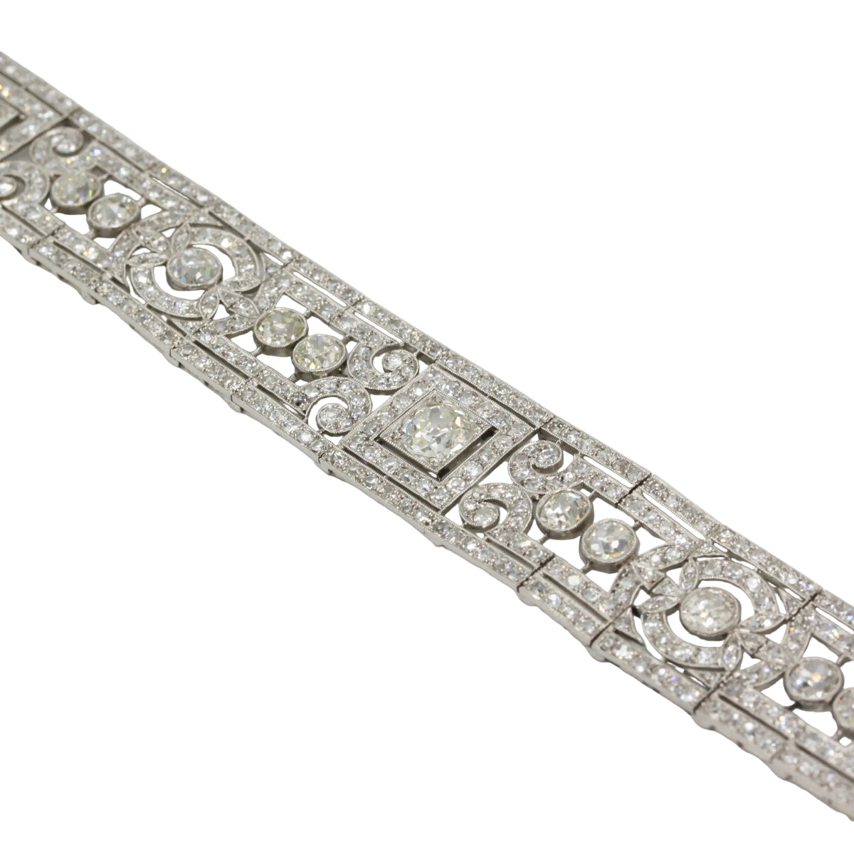 Bracelet Manchette en platine et diamants