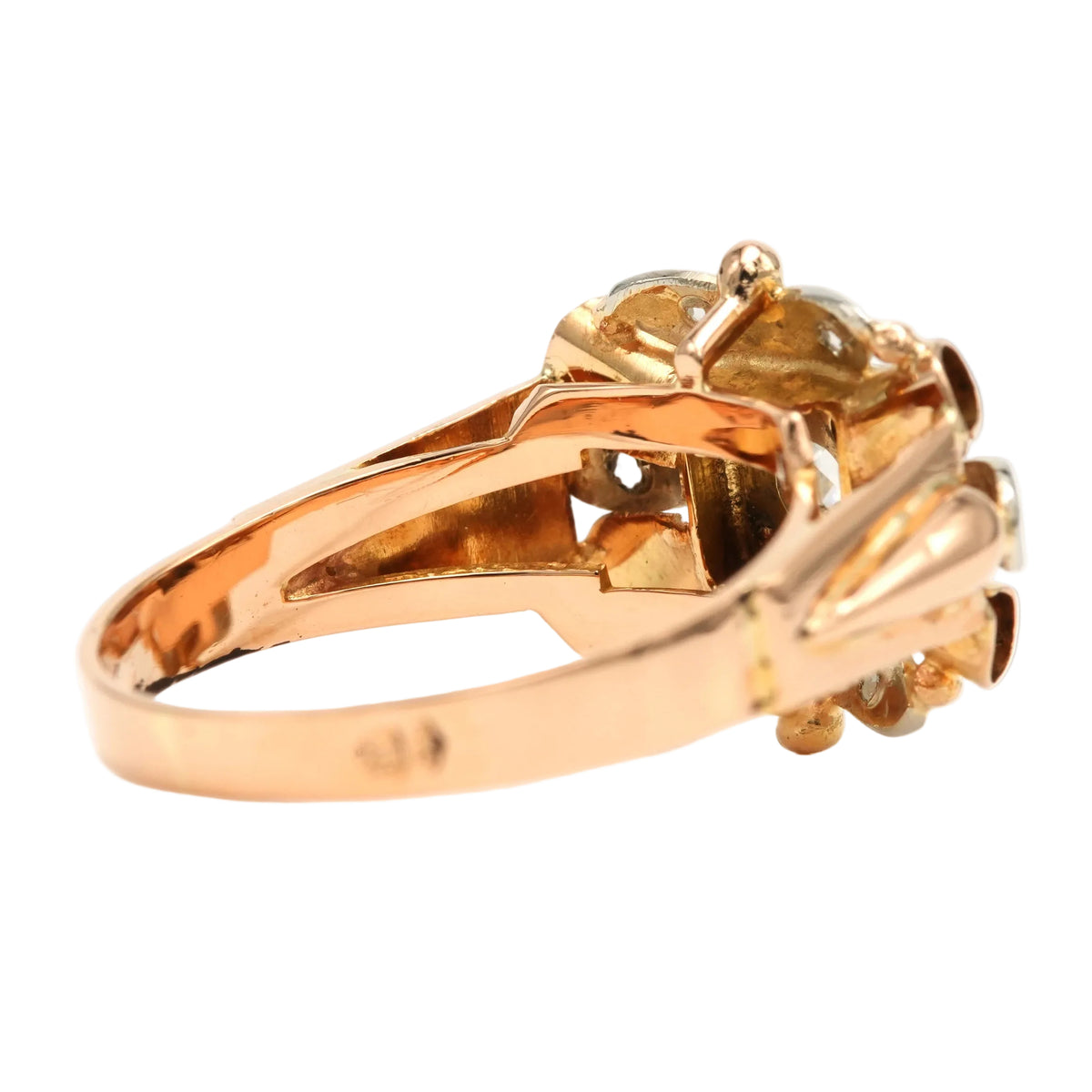Bague Tank en or blanc, or jaune et diamants