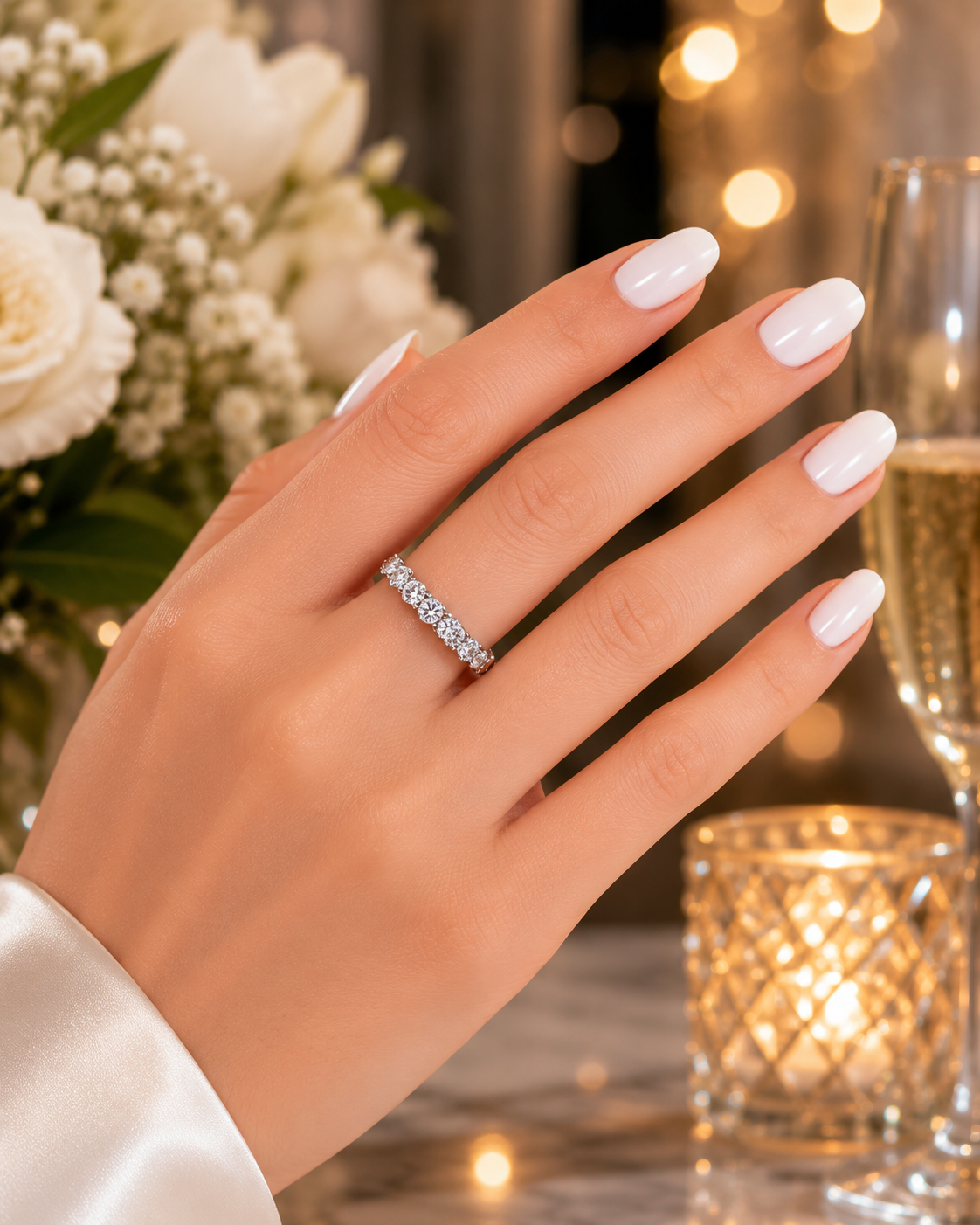 Bague Alliance en or blanc et diamants