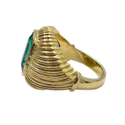 Bague Dôme en or jaune et émeraude