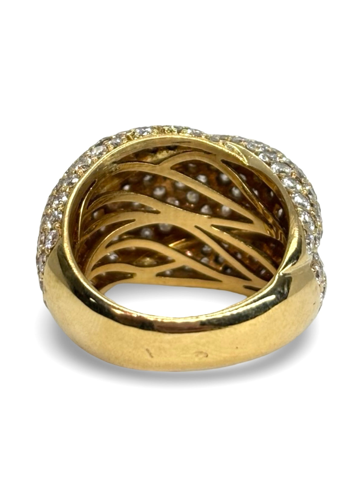 Bague Dôme en or jaune et diamants