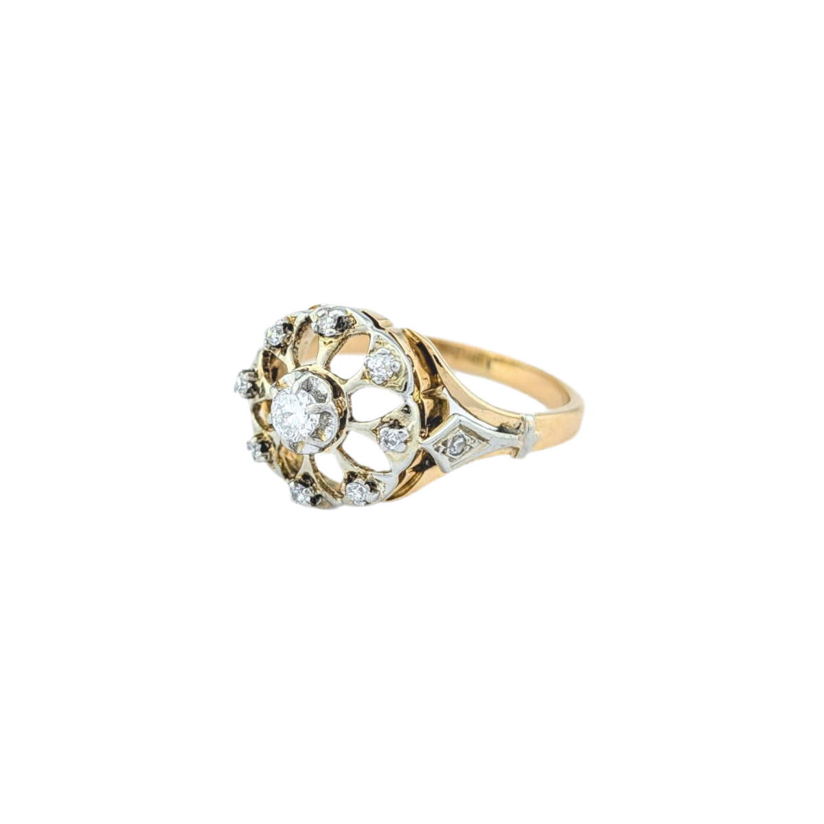 Bague Cocktail en or jaune et diamants
