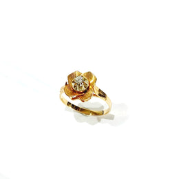 Bague en or rose et diamants