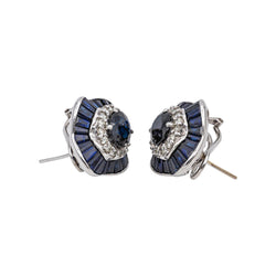 Boucles d'oreilles Or blanc saphir