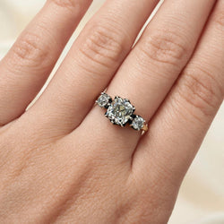 Bague Trilogie en or jaune, argent et diamants