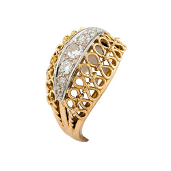 Bague Dôme en or jaune et diamants