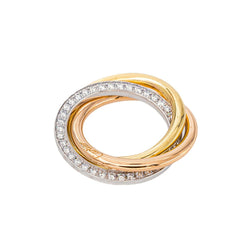 Bracelet Cordon CARTIER "Trintiy" en or blanc, or jaune, or rose et diamants