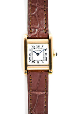Montre CARTIER Tank en or jaune et cuir