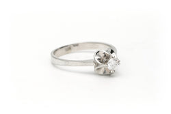 Bague Solitaire en or blanc et diamant