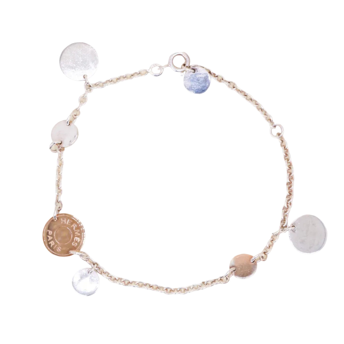 Bracelet HERMÈS Ex-Libris en or rose et argent