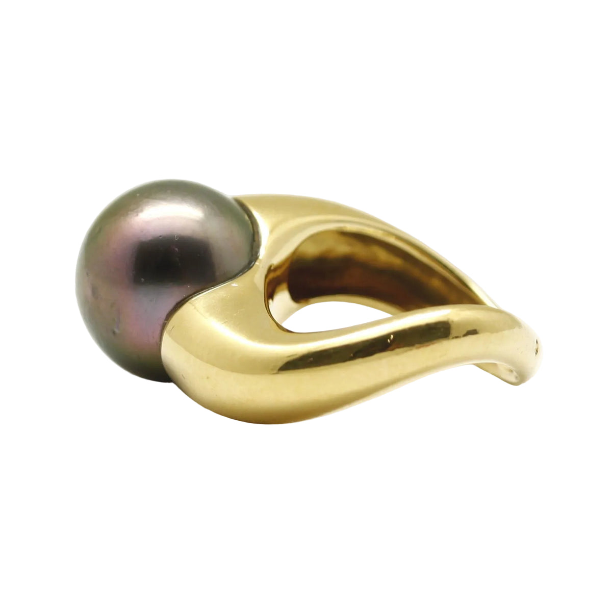 Bague Solitaire en or jaune et perle