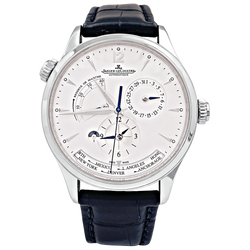 Montre JAEGER-LECOULTRE "Master Control Geographic" en acier et cuir