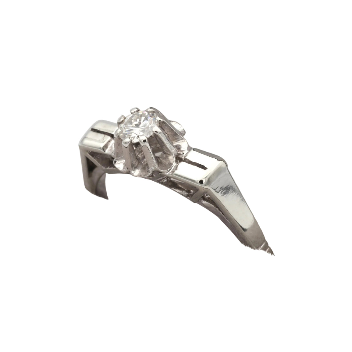Bague Solitaire en or blanc et diamant