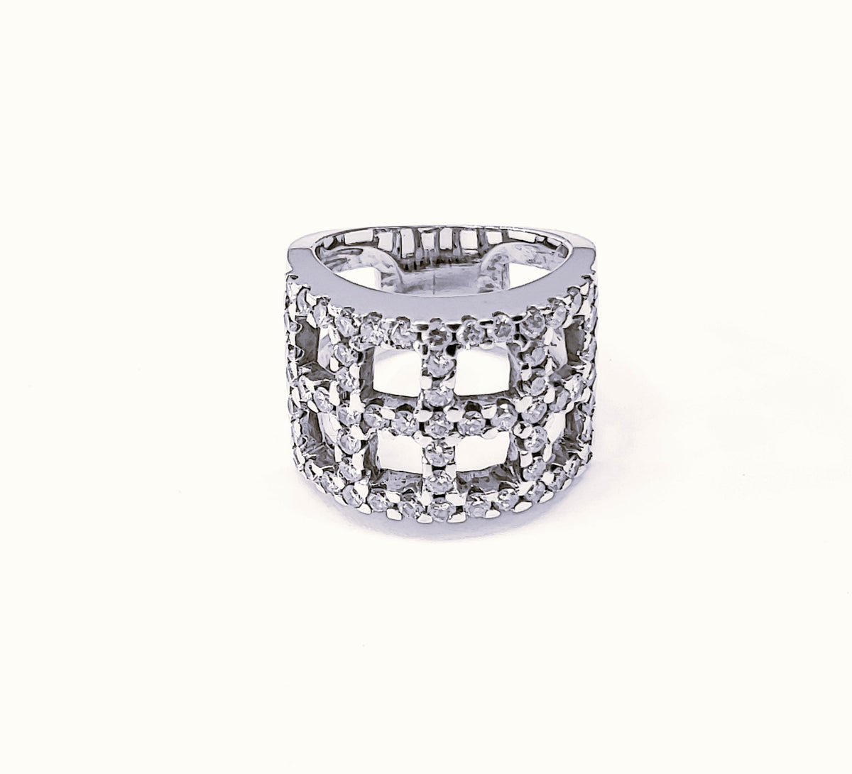 Bague Bandeau en or blanc et diamants