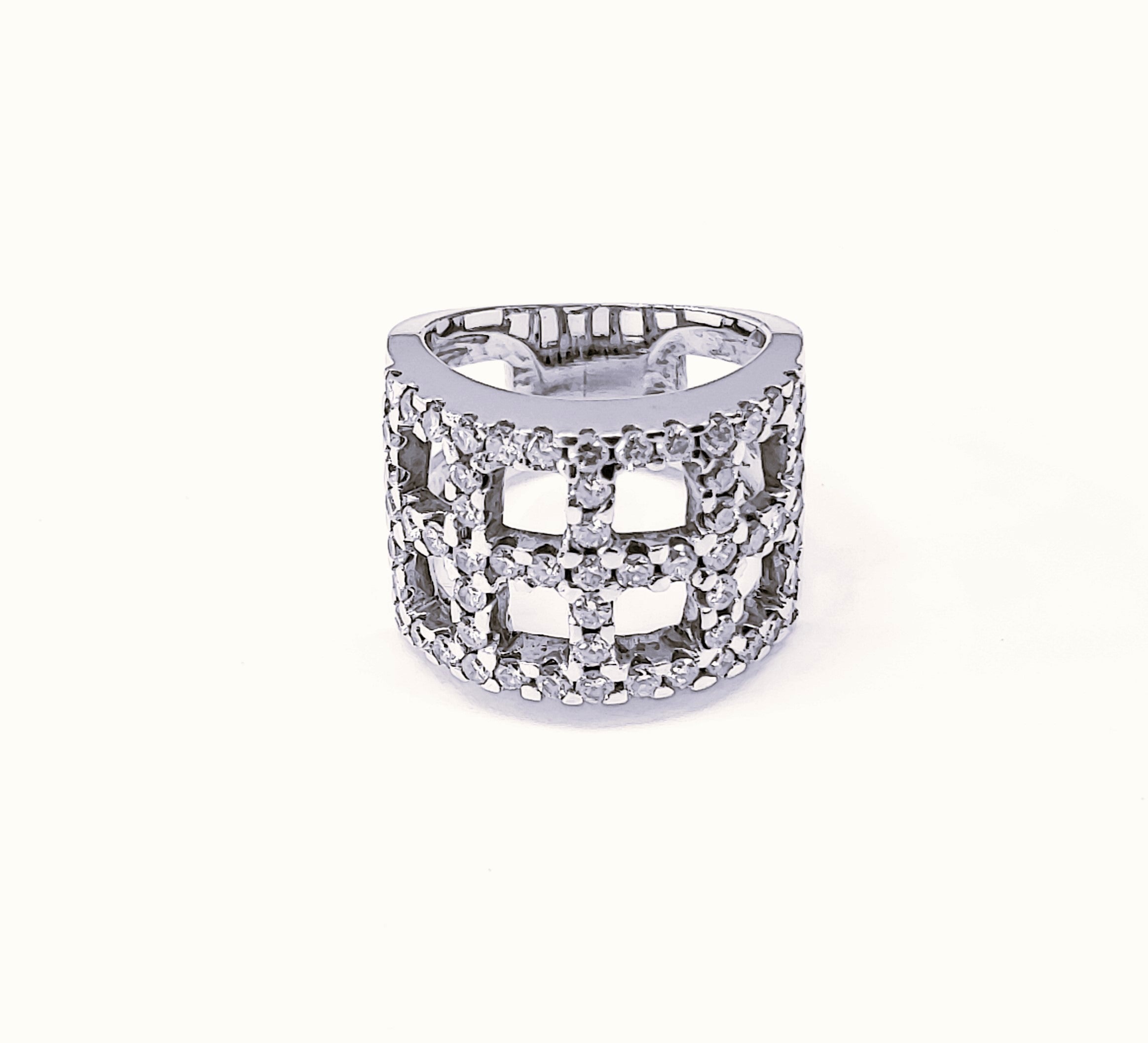 Bague Bandeau en or blanc et diamants