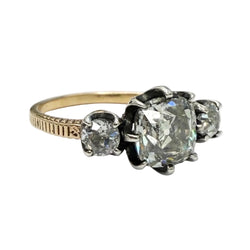 Bague Trilogie en or jaune, argent et diamants
