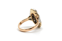 Bague Trilogie en or blanc, or jaune et diamants