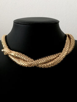 Collier Tubogas en or jaune et diamants