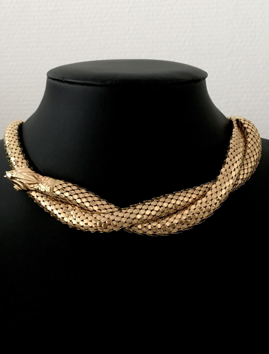 Collier Tubogas en or jaune et diamants