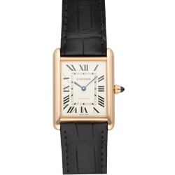 Montre CARTIER "Tank Louis Cartier" GM en or rose et cuir