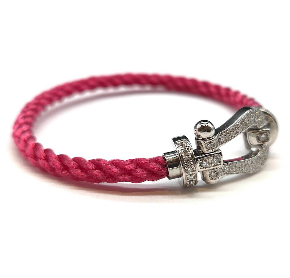 Bracelet FRED "Force 10" GM en or blanc et diamants