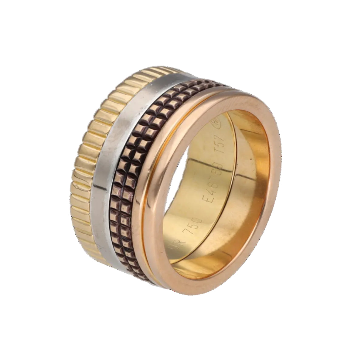 Bague Bandeau BOUCHERON "Quatre" en or or blanc, or jaune, or rose et pvd