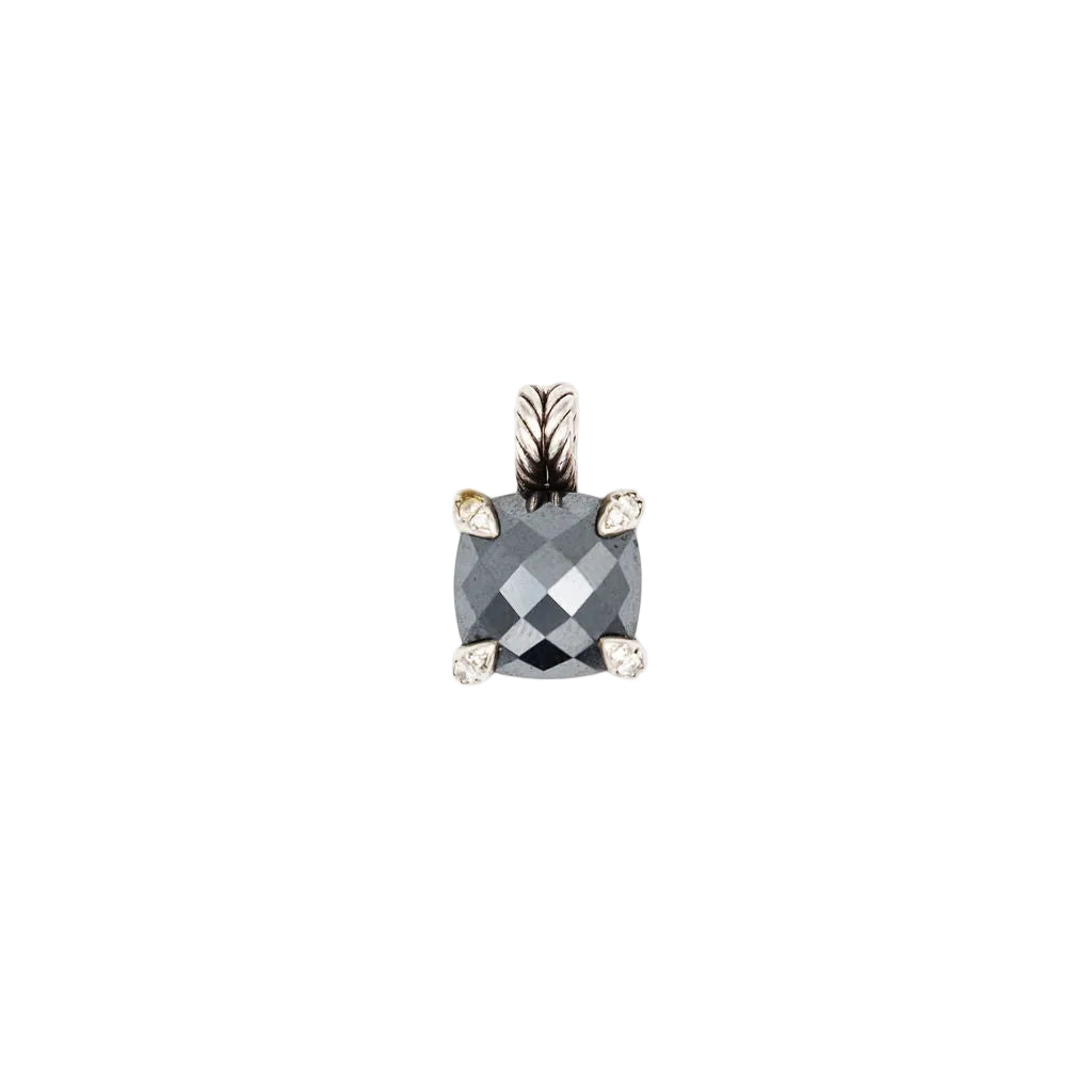 Pendentif DAVID YURMAN en argent, hématite et diamant