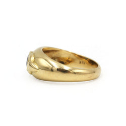 Bague jonc en or jaune, diamant et saphir
