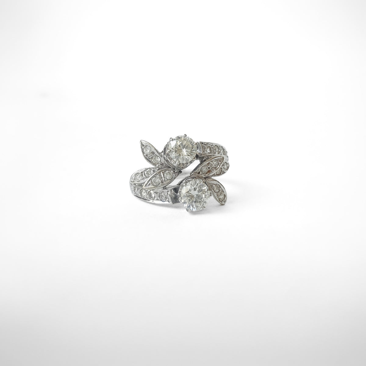 Bague Toi & Moi en or blanc et diamants