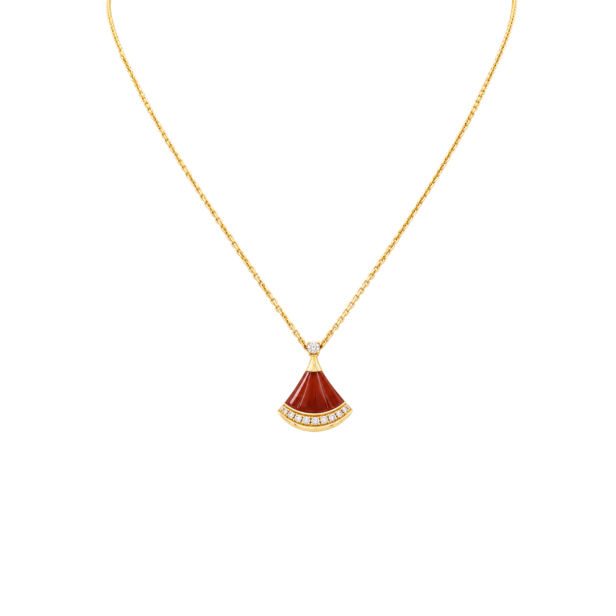 Collier Pendentif BULGARI "Divas' Dream" en or rose, cornaline et diamants
