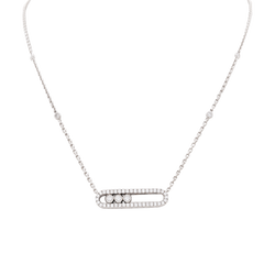 Collier Pendentif MESSIKA "Move Classique Pavé" en or blanc et diamants