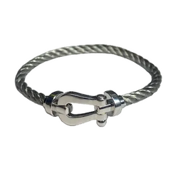 Bracelet FRED "Force 10" GM en or blanc et acier