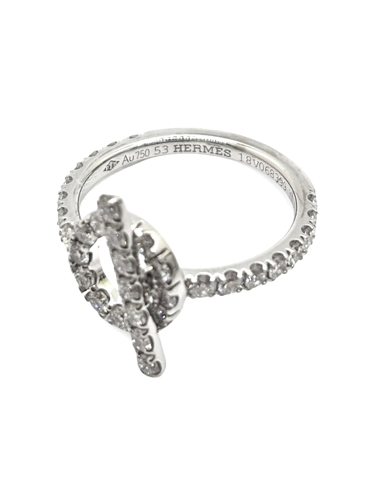 Bague Pavée HERMÈS Finesse en or blanc et diamants