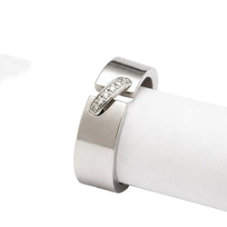 Bague Bandeau CHAUMET "Liens" en or blanc et diamants