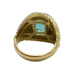 Bague Dôme en or jaune et émeraude