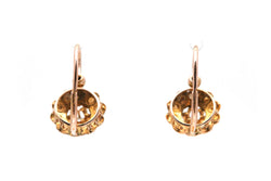 Boucles d'oreilles Dormeuses en or jaune, perles et diamants
