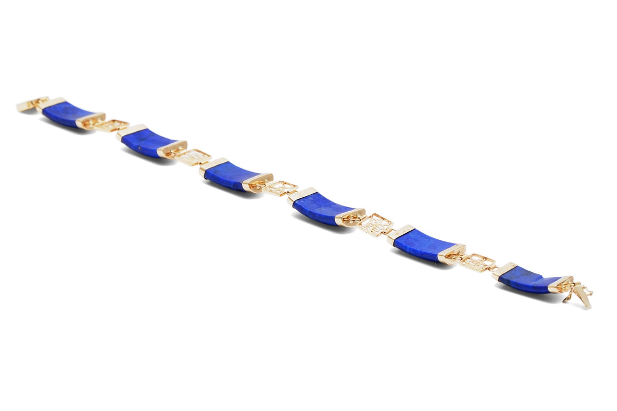 Bracelet en or jaune et lapis-lazuli