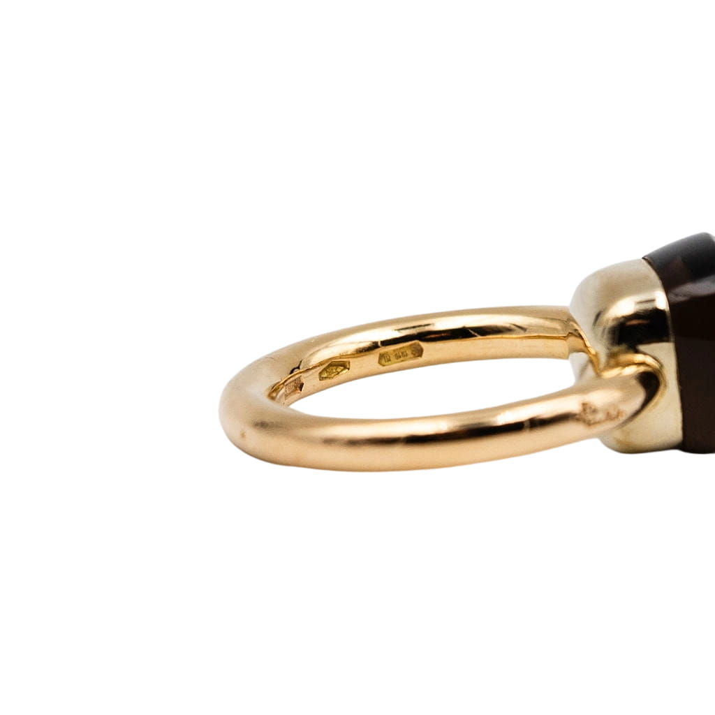 Bague POMELLATO "Nudo Petit" en or jaune et quartz fumé