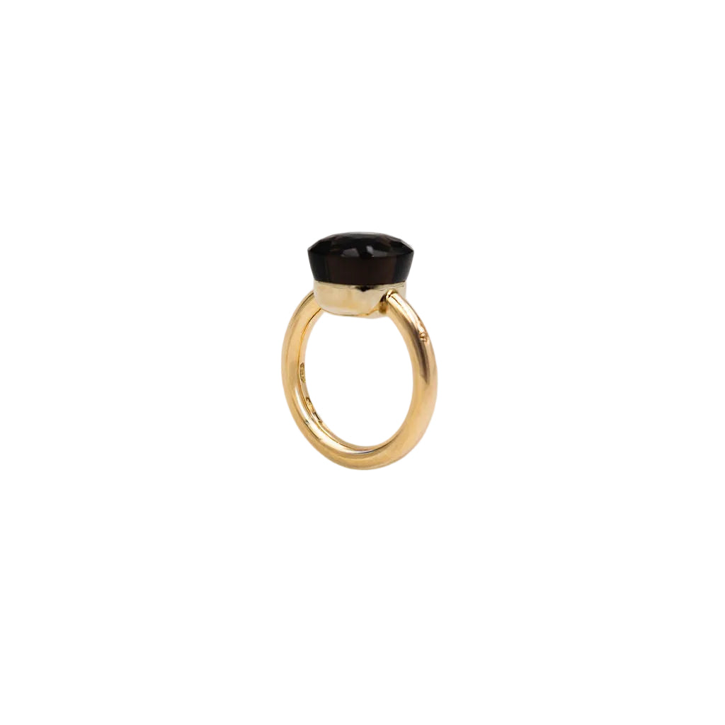 Bague POMELLATO "Nudo Petit" en or jaune et quartz fumé