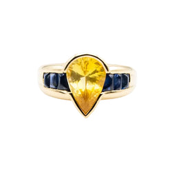 Bague Jonc en or jaune et saphirs
