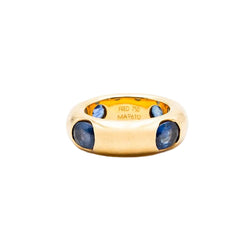 Bague Jonc FRED en or jaune et saphirs