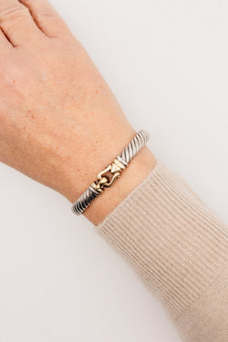 Bracelet Jonc DAVID YURMAN en or jaune et argent