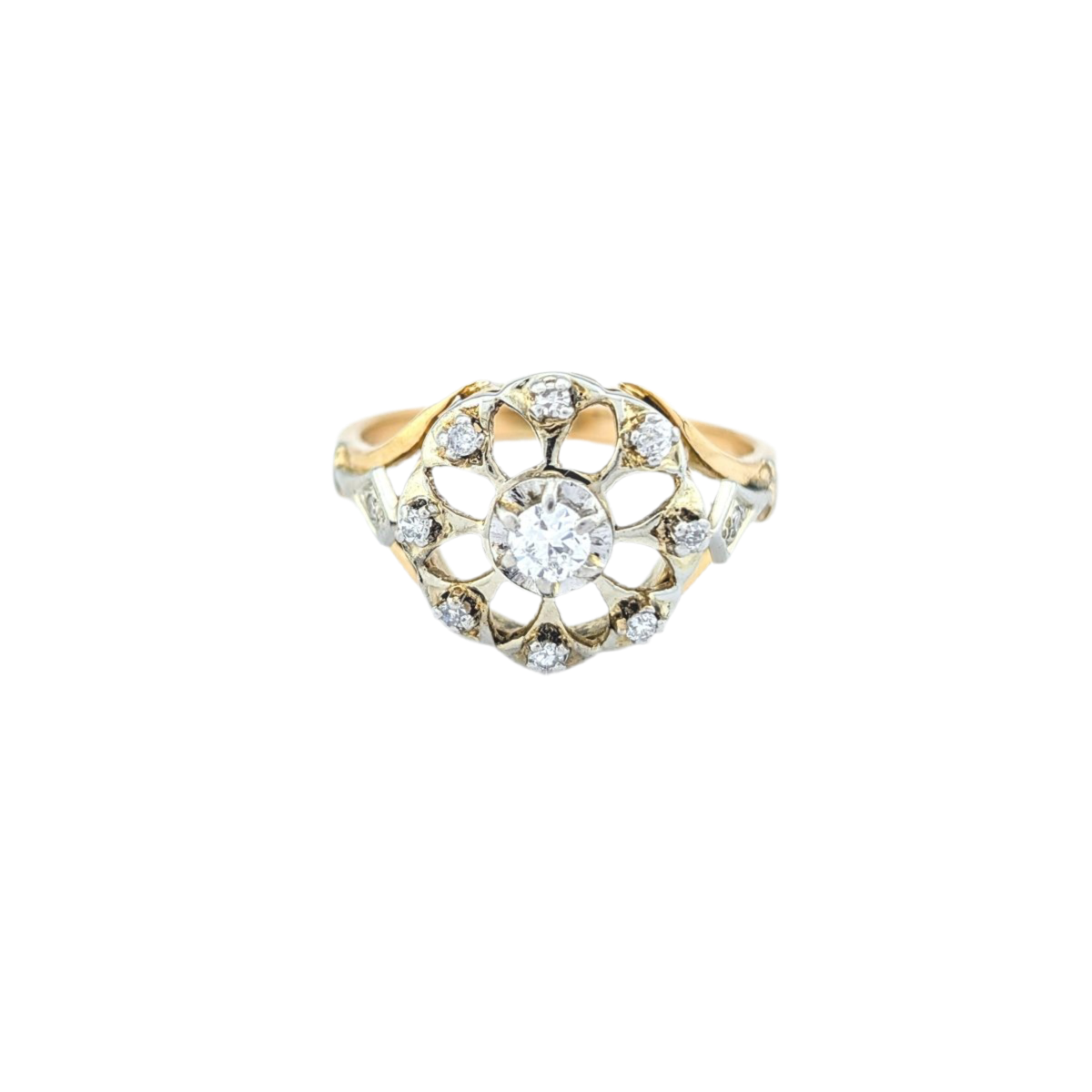Bague Cocktail en or jaune et diamants